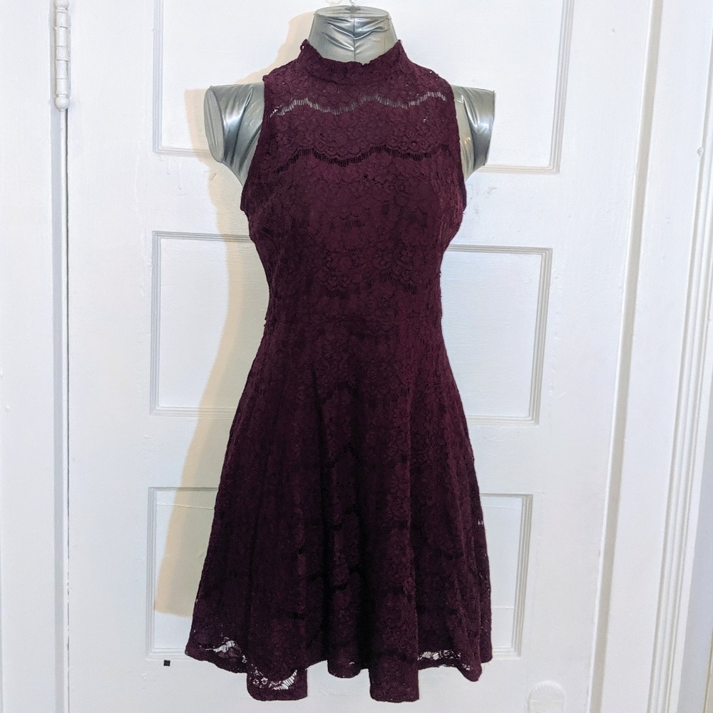 Purple Wine Lace Dress